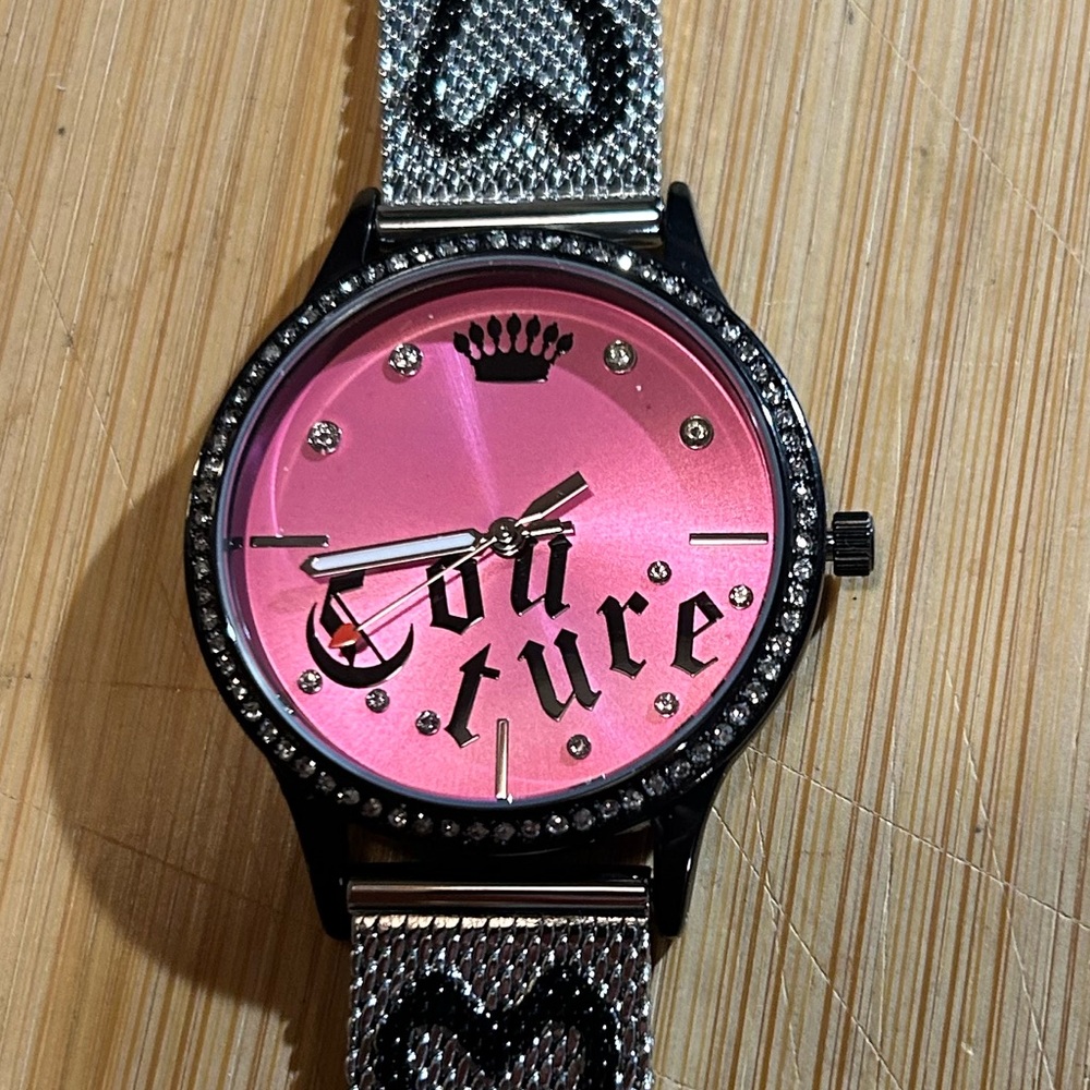 JUICY COUTURE WATCH WITH 34mm HOT PINK FACE